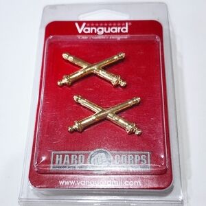 Army officer branch of service collar device finished in 22k Plated Artillery